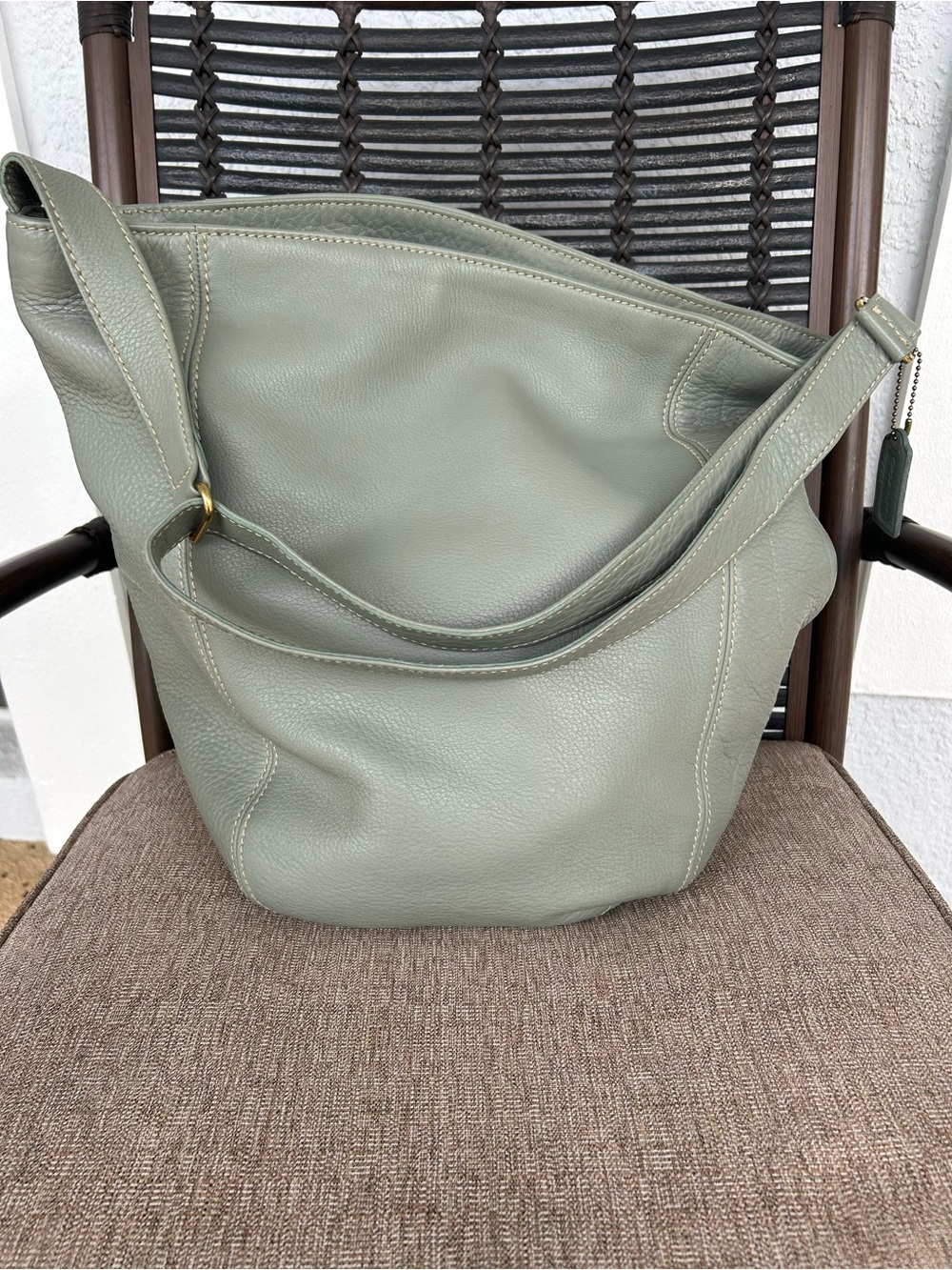 Coach Seafoam Leather Shoulder Hobo Bag